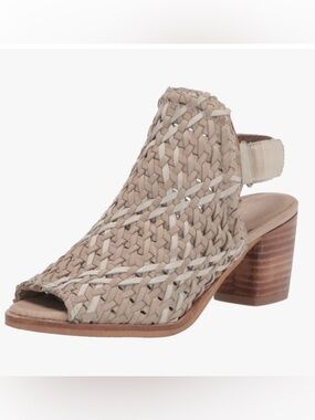 Very Volatile “Longview” Woven Heeled Sandal in Stone Women’s Size 10